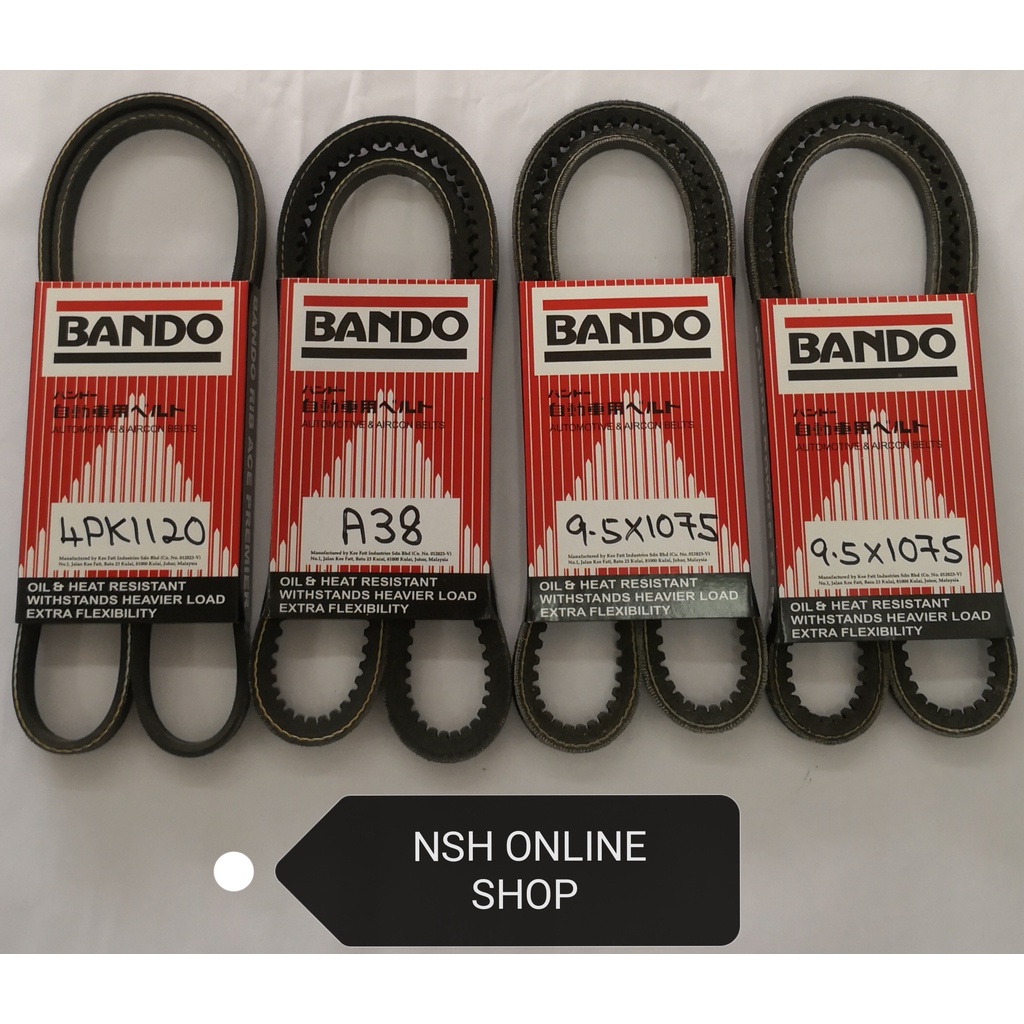 สายพานพัดลม ( BANDO 100%) สําหรับ Mitsubishi Storm L200 Triton Lite 4X2 (4PK1120 & A38 & 9.5X1075 X 