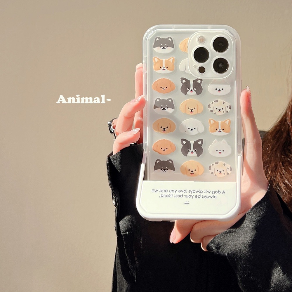 ของแท้ เคสโทรศัพท์มือถือนิ่ม แบบใส ลายการ์ตูนสุนัข พับได้ สําหรับ for Iphone 13promax Apple 12 11 xs xr