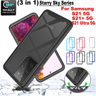 [360 3 In1] Samsung Galaxy S21 5G/ S21 Ultra 5G/ S21+ 5G Plus เคสโทรศัพท์มือถือกันกระแทกสําหรับ