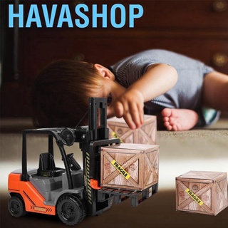 ✆✎Havashop 1:12 Scale Children Forklifts Toy Model Inertia Gift with Pallets Box