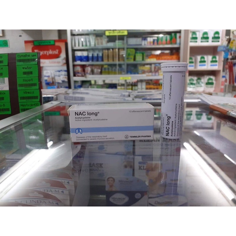 Nac long Acetylcysteine 600 มิลลิกรัม เม็ดฟู่ละลายเสมหะ บรรเทาอาการไอ ...