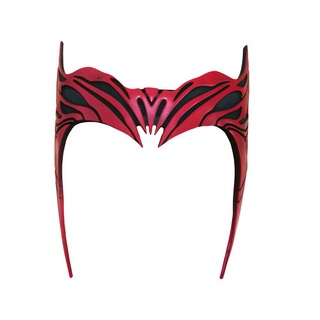 ผ้าคลุมหน้า สีเงินทอง Wandavision Scarlet Witch Wanda Crown Cosplay Mask Costume Headpiece Tiara Halloween Gift