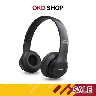 หูฟัง Bluetooth หูฟัง บลูทูธ ไร้สาย  หูฟังบลูทูธ P47 เสียงดี Wireless Bluetooth Stereo Headset หูฟัง