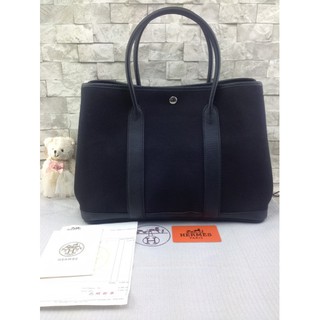 SuperBrandnameกระเป๋นสพาย36cmผ้าcanvas ซิปขอบทำจากหนังลูกวัวแท้