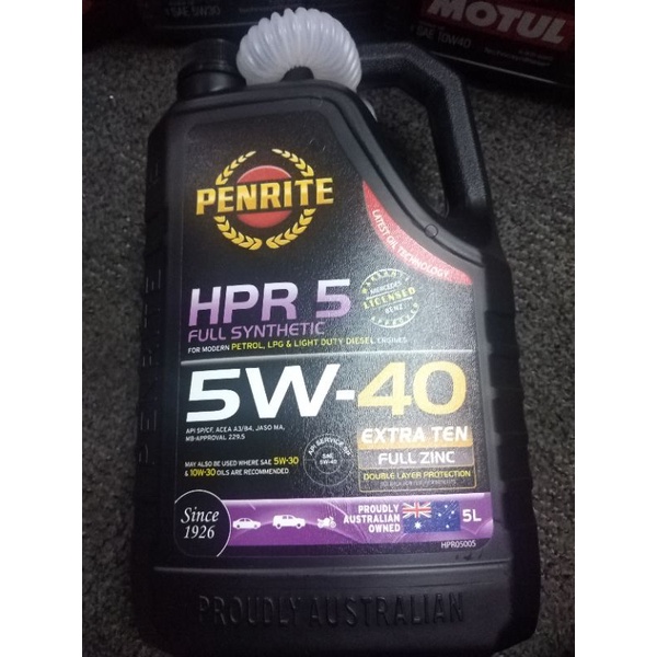 น้ำมัน​เครื่อง​Penrite​HPR5​ 10w40​สังเคราะห์แท้100%5ลิตร