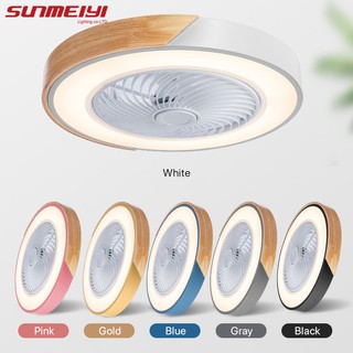 Sunmeiyi พัดลมระบายความร้อนมีไฟ LED สไตล์โมเดิร์นพร้อมรีโมทสําหรับติดเพดานห้องนั่งเล่น