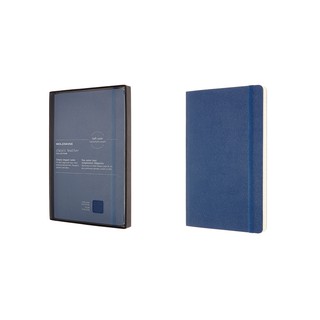 Moleskine สมุดปกอ่อนหนังแท้มีเส้นขนาดใหญ่ น้ำเงิน Moleskine Soft Leather Cover Book with Big Blue Lines