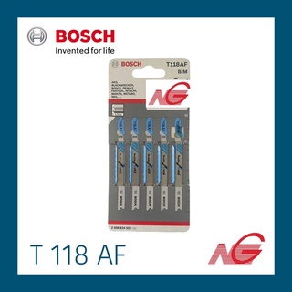 ใบเลื่อยจิ๊กซอ BOSCH T 118 AF (5ใบ) สำหรับโลหะแผ่นและโลหะเจาะรูบาง 2608634505