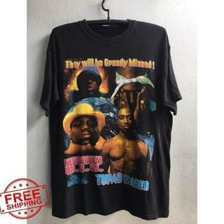 T-shirt  Sjhja เสื้อยืดลําลอง แขนสั้น พิมพ์ลาย Tupac Notorious 90S 2Pac สไตล์ฮิปฮอป สําหรับผู้ชาย แฟนคลาสสิค ของขวัญวันเ