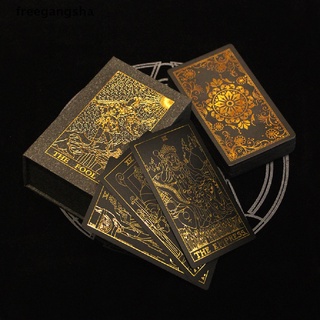 [FREG] Set Tarot Cards Gift Box Luxury Gold Foil Tarot Card Hot Stamping PVC 12cm*7cm FDH