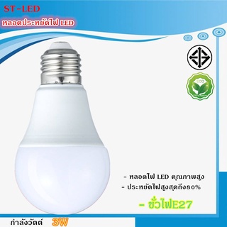 หลอดไฟ LED Bulb 3W 5W 7W 9W 12W 15W 18W  24Wขั้วเกลียว E27 แสงสีขาว Daylight