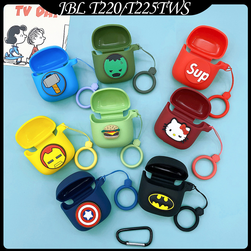 Jbl T220 Tune 225 tws ชุดหูฟังไร้สายบลูทูธเคสป้องกันป้องกันการตกพร้อมพวงกุญแจ