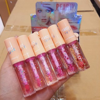 7921 Kiss Beauty Pearly Lip Oil ลิปเปลี่ยนสี พร้อมกริทเตอร์ ดาว ต้องมีวิ้งวับ  กล่องบรรจุ 24 ชิ้น 24 pcs / box ราคาส่ง (