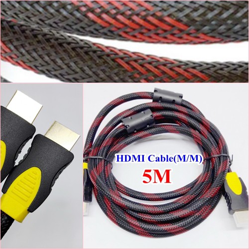 สาย HDMI Cable(M/M) HD 1080p V1.4 ยาว 5 เมตร (สายถัก)