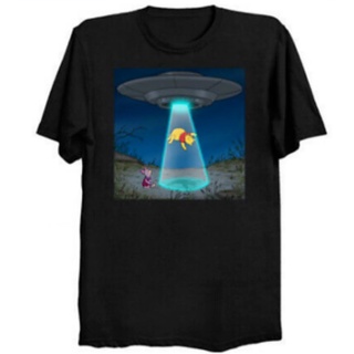 เสื้อยืดลําลอง แขนสั้น พิมพ์ลาย R1 I Want to Believe Winnie-the-Pooh Bear Parody X-Files Alien UFO สีดํา สําหรับผู้ชาย 2