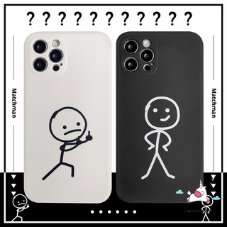 Fashion Cute Line Character Case Vivo Y17 Y11S Y20 Y15S Y15A Y50 Y33s Y21s Y51 Y21 Y51A Y15 Y11 Y91 Y12s Y31 Y30 Y95 Y91i Couples Straight Edge Soft Tpu Shockproof Cover