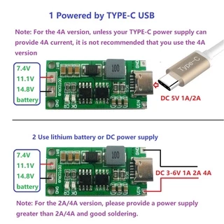 อุปกรณ์ชาร์จแบตเตอรี่ลิเธียม โพลิเมอร์ 2S 3S 4S Type-C เป็น 8.4V 12.6V 16.8V 7.4V 11.1V 14.8V 18650