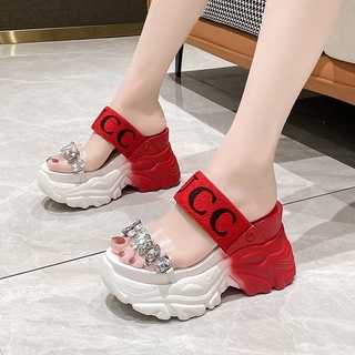 พร้อมส่ง!! รองเท้าส้นตึก แฟชั่นเกาหลี สูง9.5cm size34-39