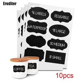 Eruditer ^ ป้ายสติกเกอร์กระดานดํา ขนาด 5X3.5 ซม. 80 ชิ้น / ชุด สําหรับติดขวดโหล ห้องครัว