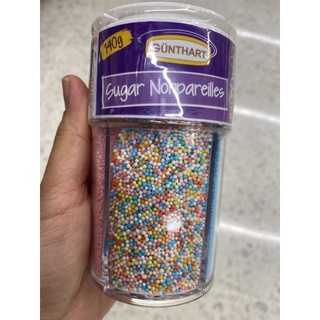 ผลิตภัณฑ์ สปริงเคิล ตกแต่ง หน้าขนมเค้ก ในขวด 4 ช่อง 120 g. Gunthart Sprinkle Cake Decoration “ Sugar Nonpareilles “