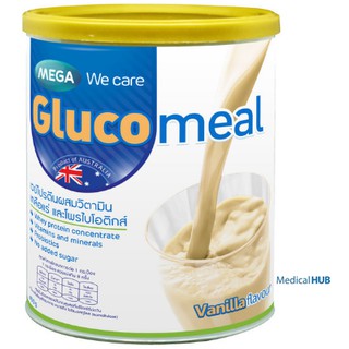 MEGA Glucomeal Vanilla Flavou 400 g. อาหารทางการแพทย์สูตรครบถ้วน ที่ให้โปรตีนคุณภาพดี (18653)