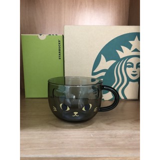 Starbucks แก้วใส Halloween Black Cat Glass 12oz.