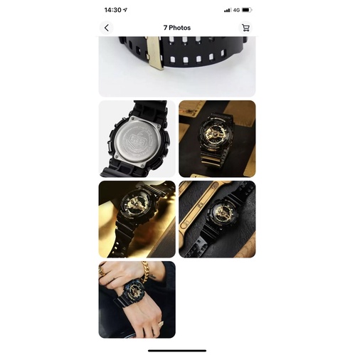 Casio G-Shock GA110GB-1A Men's Watch Black Gold Dial Resin Chronograph Watch