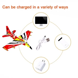 โมเดลเครื่องบินโฟมไฟฟ้า แบบโยนมือ พร้อมไฟ ชาร์จ USB ของเล่นสําหรับเด็ก