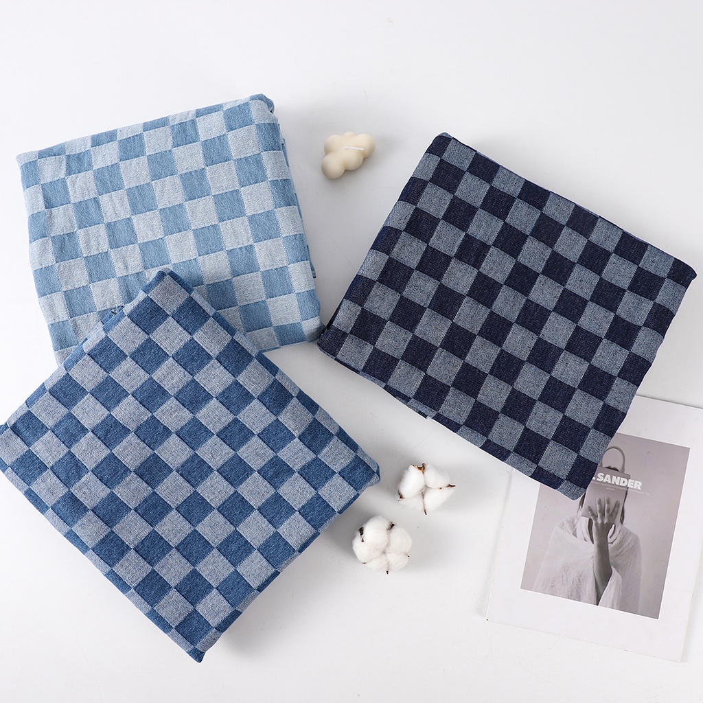 Ripstop jacquard สาน ผ้ายีนส์ฟอก 50x175cm