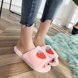 ⚡️ส่งไวจากไทย⚡️(SH-1-06) รองเท้าใส่เดินในบ้าน รองเท้าสลิปเปอร์ slippers ลายผลไม้ ไข่ดาว น่ารักสุดๆ สวมใส่สบาย ขนนุ่มนิ่ม