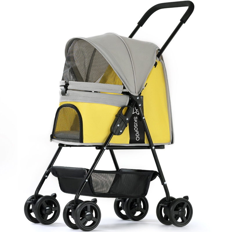 💥COD❣️รถเข็นสุนัขและแมว รถเข็นสัตว์เลี้ยง รถเข็นสัตว์เลี้ยงรับน้ำหนักได้15กิโลสามารถพับเก็บได้คะ 4 ล้อ Pet trolley