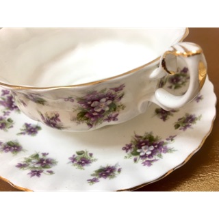 ROYAL ALBERT SWEET VIOLETS แท้ ถ้วยซุป ถ้วยชา กาแฟ งามๆ ของดีจากอังกฤษ