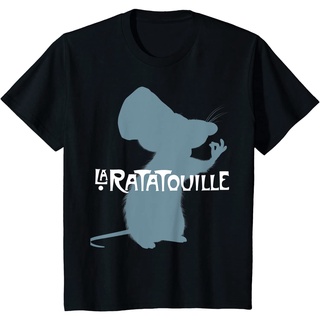 เสื้อยืดผ้าฝ้ายพรีเมี่ยม เสื้อยืด พิมพ์ลายกราฟิก Disney Pixar Ratouille Remy Silhouette