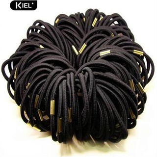 ※10Pcs ผมสีดำยืดวงแหวนสายรัดข้อมือผู้ถือสร้อยข้อมือขัด Scrunchie