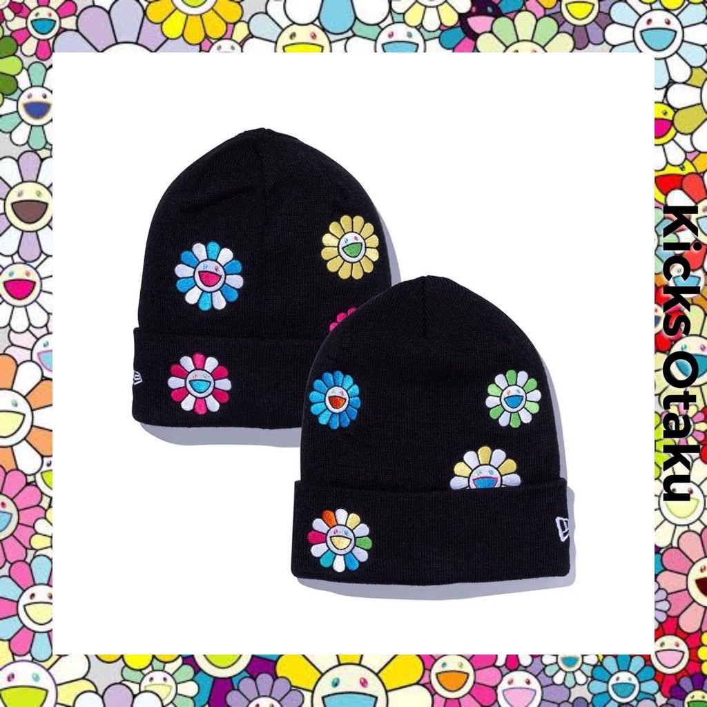 🌟แท้💯% New Era x Takashi Murakami Flower Allover Basic Cuff Knit Beanie Ohana