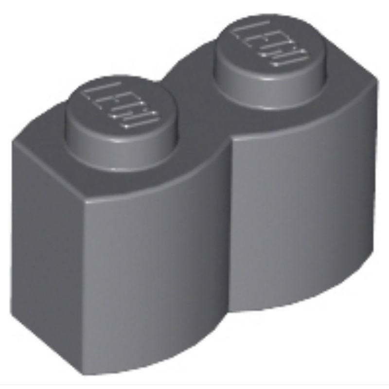 Part Lego 30136 Brick, Modified 1 x 2 with Log Profile