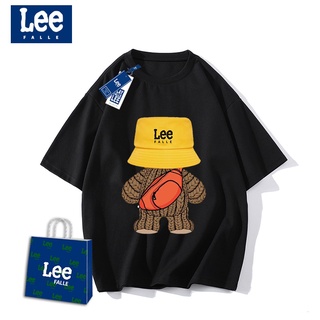 Leefalle เสื้อลําลอง ผ้าฝ้าย ทรงหลวม แฟชั่นสไตล์อเมริกัน สําหรับคู่รักยืด.สบาย.รัก