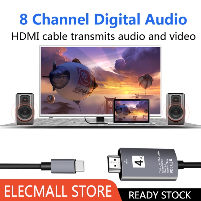 USBC Support 4K 30 Hz USB 3.1 TypeC Male to HDMI Male HD อะแดปเตอร์