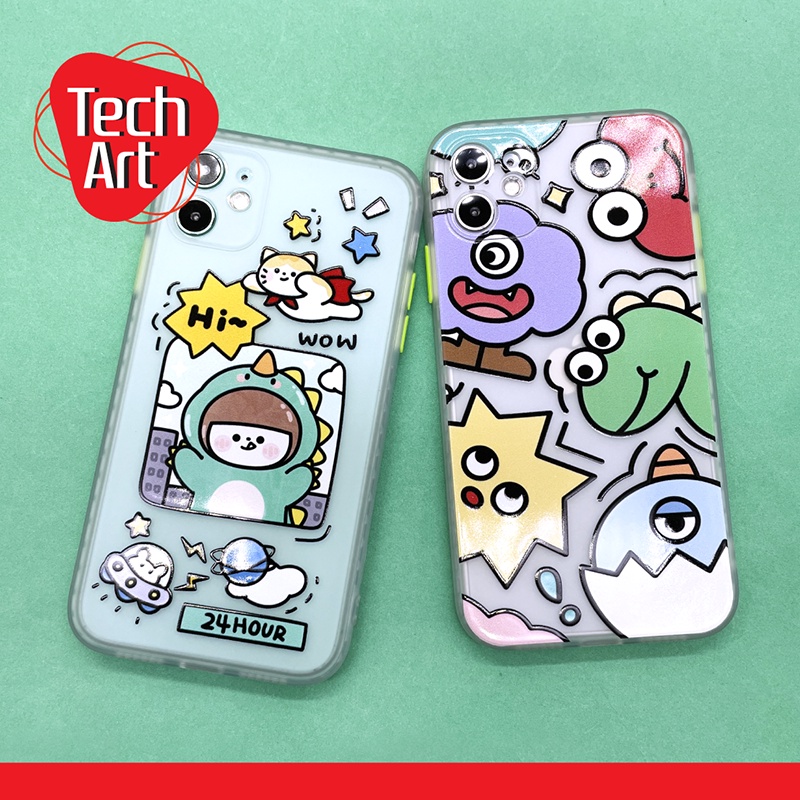 เคสนิ่มขุ่น กันกล้อง ปุ่มกดสี ซิลิโคน TPU พิมพ์ลาย Vivo V23(5G) V23e(5G) Y01/Y15s Y12/Y17 Y20/Y20s/12s Y21(2021) Y30 5G #5