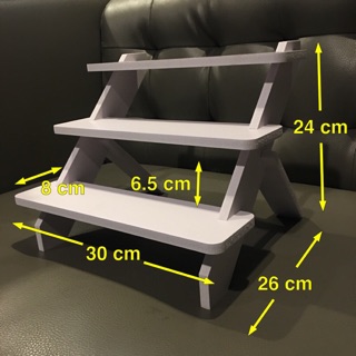 ชั้นวาง 3 ชั้น ขั้นบันได ประกอบง่าย ทำจากพลาสวูด  น่ารัก วางในตู้ikea index ได้