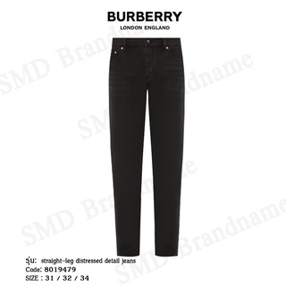 BURBERRY กางเกงยีนส์ รุ่น straight-leg distressed detail jeans Code: 8019479