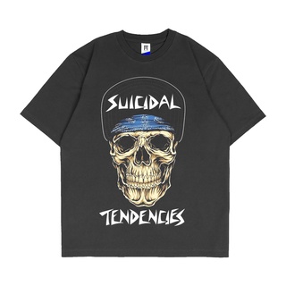 เสื้อยืดผ้าฝ้ายเสื้อยืดลําลอง แขนสั้น พิมพ์ลาย Suicidal tendencies band สไตล์พังก์ สําหรับผู้ชายL XL  XXL 3XL