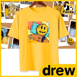 แฟชั่น ♤▤DREW เสื้อยืดเสื้อยืด DREW Houes DREW ยิ้มพิมพ์เสื้อยืดลําลองผ้าฝ้าย Unisex ขนาดเอเชีย 7Color dYS