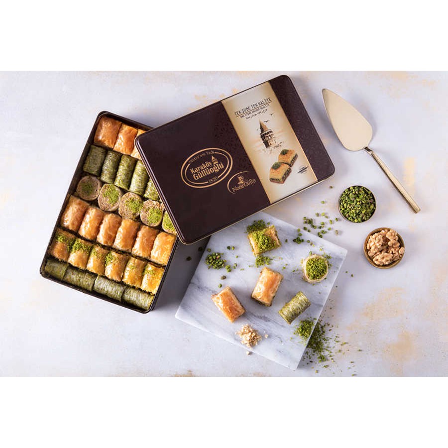 บัคลาวา ขนมตุรกี Metal Kutuda Karışık Baklava ขนาด 900 กรัม สินค้าคุณภาพจากประเทศตุรกี(สินค้าพรีออเด