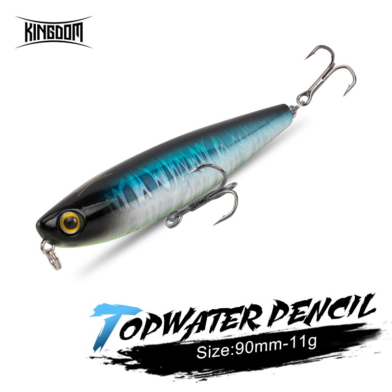 Kingdom Topwater Walk สุนัขตกปลา Lure 60m 90 มม.5.6g 11g ดินสอลอย ABS Lure Hard เหยื่อตกปลาประดิษฐ์ Wobblers พลาสติก Walker สําหรับ Bass Perch Pike Barracuda