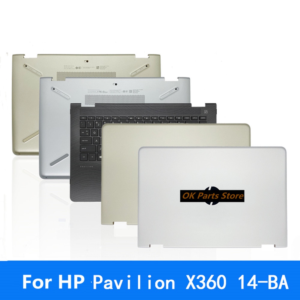 For HP Pavilion X360 14-BA A shell C shell D shell silver keyboard ...