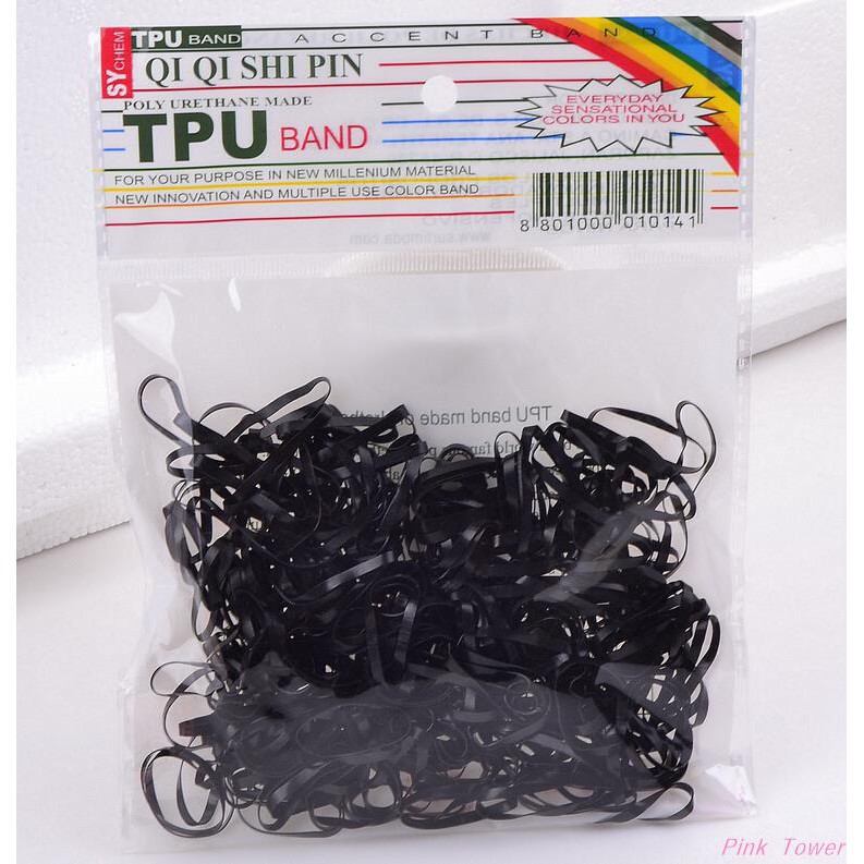 10//50PCS Pure Black Mixed Stretch Telephone Line Elastic Accessories Hair Band