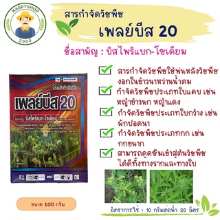 เพลย์บีส 20 (บิสไพริแบก-โซเดียม) ขนาด 100 กรัม#หญ้าข้าวนก#หญ้าดอกขาว#เก็บหญ้าในนาข้าว#คุมฆ่านาข้าว#กก#ผักปอด