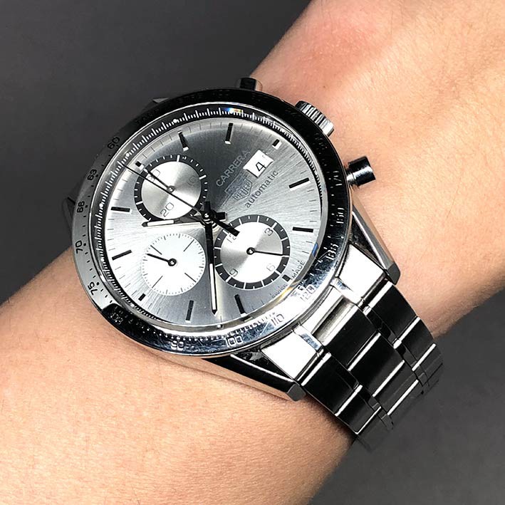 นาฬิกามือสอง ของแท้ TAG HEUER Carrera Auto chronograph date ขนาด King ize 42mm