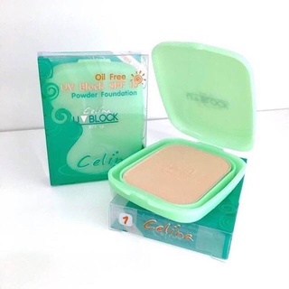 แป้งพริตตี้ แป้งพัฟ Celina UV Block Oil Free Powder Foundation SPF 15 เซลีน่า ยูวีบล็อก